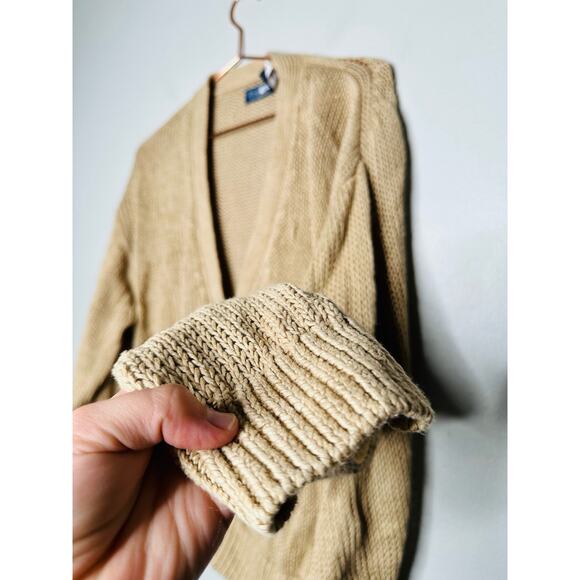 POLO RALPH LAUREN Brown Linen Knit Button Front Cardigan Sweater Size Large - Picture 7 of 10